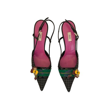 prada flower slingback